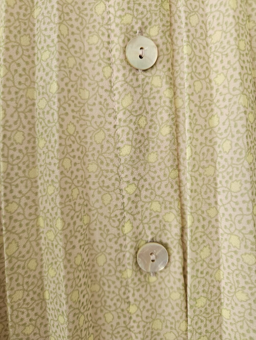 Wilfred Yellow And Champagne Pink Pleated Button-Front Midi Skirt - Picture 3 of 4